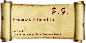 Propszt Fiorella névjegykártya